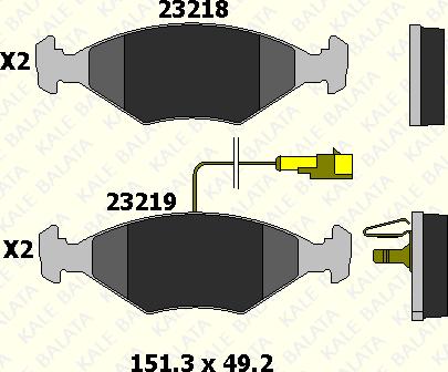 KALE 23218 180 15 - Тормозные колодки, дисковые, комплект autospares.lv