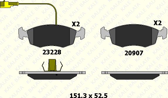 KALE 23228 180 05 - Тормозные колодки, дисковые, комплект autospares.lv