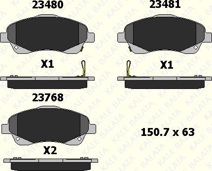 KALE 23768 192 05 - Тормозные колодки, дисковые, комплект autospares.lv