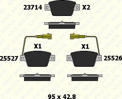 KALE 23714 172 05 - Тормозные колодки, дисковые, комплект autospares.lv