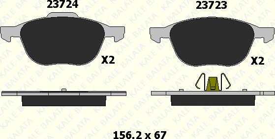 KALE 23723 182 05 - Тормозные колодки, дисковые, комплект autospares.lv