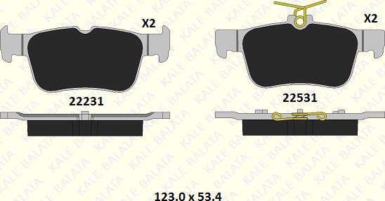 KALE 22531 159 05 - Тормозные колодки, дисковые, комплект autospares.lv