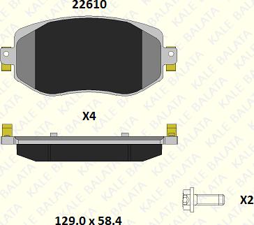 KALE 22610 183 14 - Тормозные колодки, дисковые, комплект autospares.lv