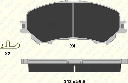 KALE 22065 167 14 - Тормозные колодки, дисковые, комплект autospares.lv