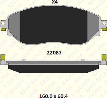 KALE 22087 182 04 - Тормозные колодки, дисковые, комплект autospares.lv