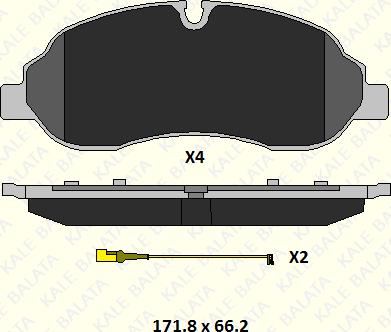 KALE 22034 177 14 - Тормозные колодки, дисковые, комплект autospares.lv