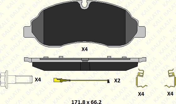 KALE 22034 177 24 - Тормозные колодки, дисковые, комплект autospares.lv