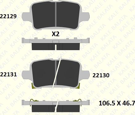 KALE 22129 171 05 - Тормозные колодки, дисковые, комплект autospares.lv