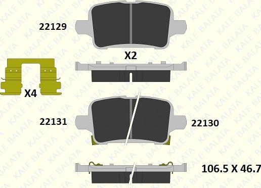 KALE 22129 171 15 - Тормозные колодки, дисковые, комплект autospares.lv