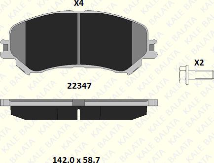 KALE 22347 185 14 - Тормозные колодки, дисковые, комплект autospares.lv