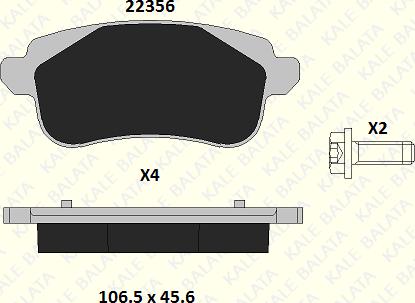 KALE 22356 159 14 - Тормозные колодки, дисковые, комплект autospares.lv