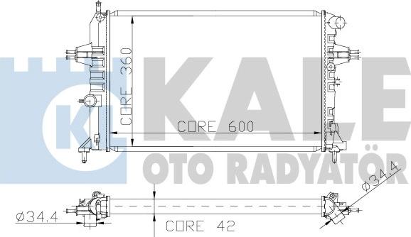 KALE OTO RADYATÖR 141000 - Радиатор, охлаждение двигателя autospares.lv