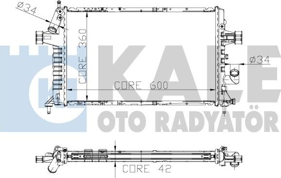 KALE OTO RADYATÖR 141300 - Радиатор, охлаждение двигателя autospares.lv