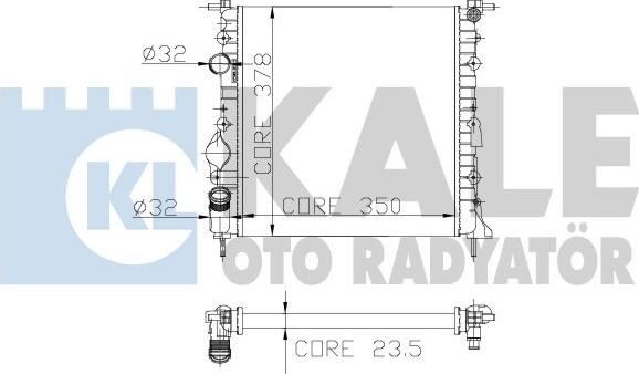 KALE OTO RADYATÖR 159500 - Радиатор, охлаждение двигателя autospares.lv