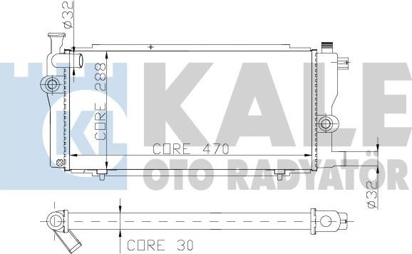 KALE OTO RADYATÖR 156800 - Радиатор, охлаждение двигателя autospares.lv