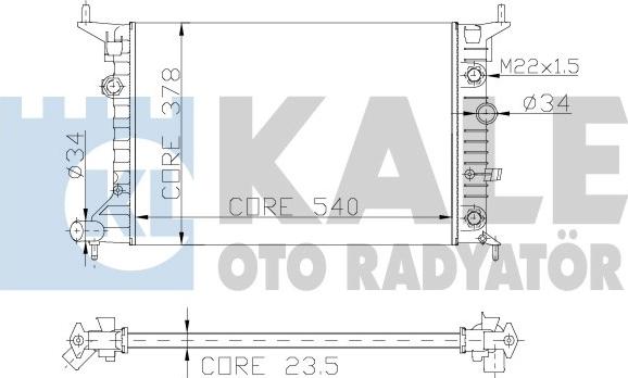 KALE OTO RADYATÖR 151200 - Радиатор, охлаждение двигателя autospares.lv