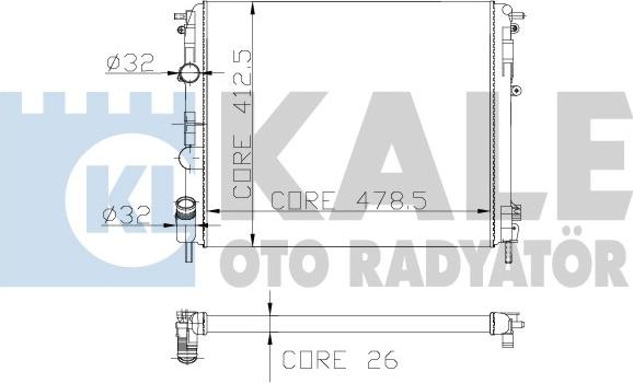 KALE OTO RADYATÖR 169300 - Радиатор, охлаждение двигателя autospares.lv