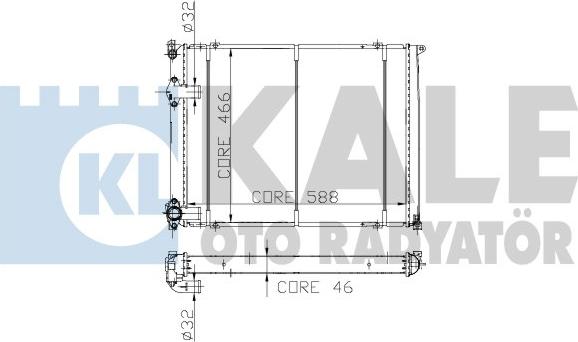 KALE OTO RADYATÖR 161900 - Радиатор, охлаждение двигателя autospares.lv