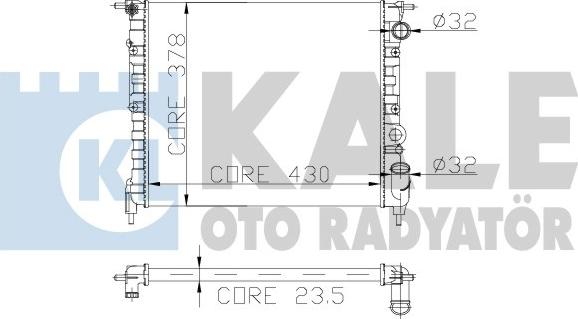 KALE OTO RADYATÖR 161700 - Радиатор, охлаждение двигателя autospares.lv