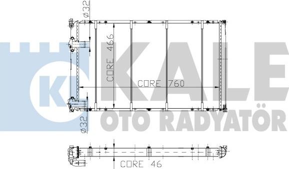 KALE OTO RADYATÖR 162200 - Радиатор, охлаждение двигателя autospares.lv