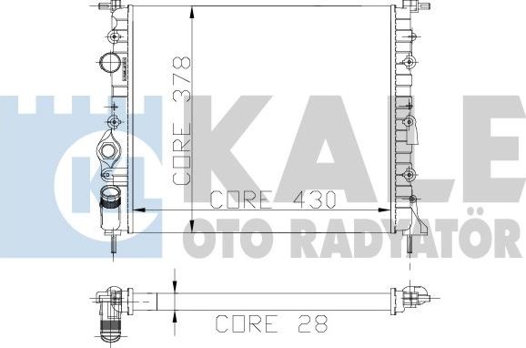 KALE OTO RADYATÖR 109300 - Радиатор, охлаждение двигателя autospares.lv