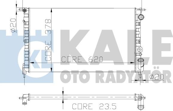 KALE OTO RADYATÖR 108200 - Радиатор, охлаждение двигателя autospares.lv