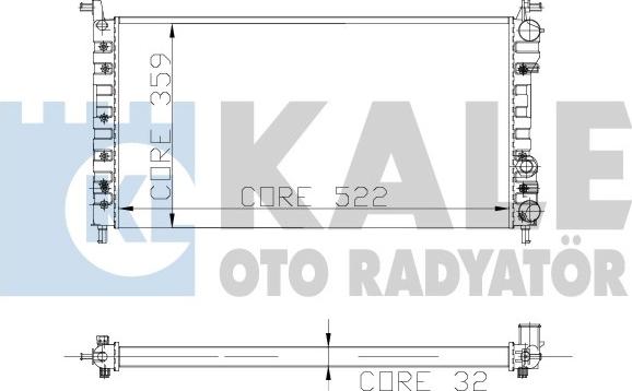 KALE OTO RADYATÖR 102400 - Радиатор, охлаждение двигателя autospares.lv