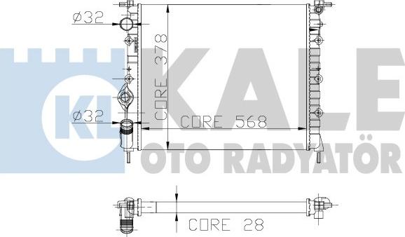 KALE OTO RADYATÖR 181400 - Радиатор, охлаждение двигателя autospares.lv