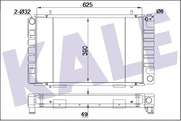 KALE OTO RADYATÖR 183800 - Радиатор, охлаждение двигателя autospares.lv