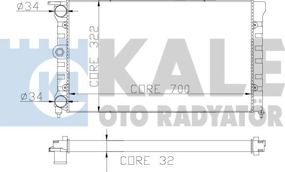 KALE OTO RADYATÖR 139700 - Радиатор, охлаждение двигателя autospares.lv