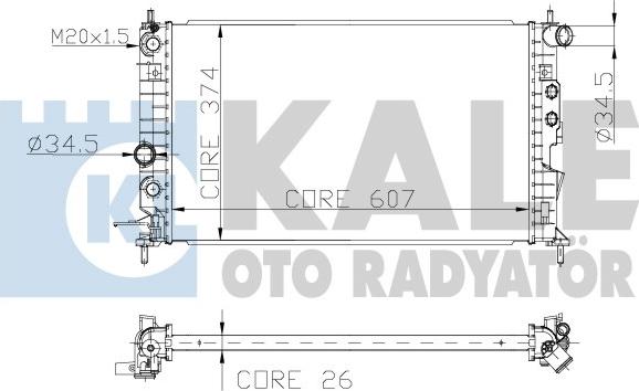 KALE OTO RADYATÖR 136100 - Радиатор, охлаждение двигателя autospares.lv