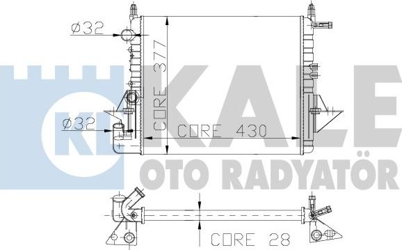 KALE OTO RADYATÖR 137400 - Радиатор, охлаждение двигателя autospares.lv