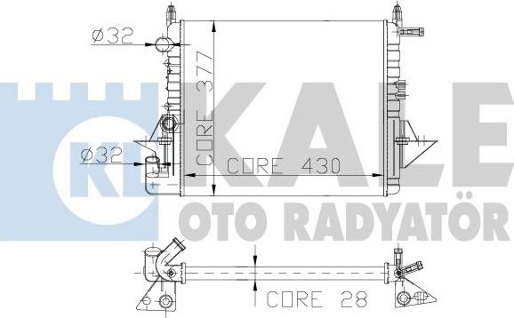 KALE OTO RADYATÖR 137500 - Радиатор, охлаждение двигателя autospares.lv