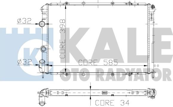 KALE OTO RADYATÖR 128000 - Радиатор, охлаждение двигателя autospares.lv