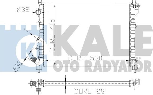 KALE OTO RADYATÖR 127000 - Радиатор, охлаждение двигателя autospares.lv