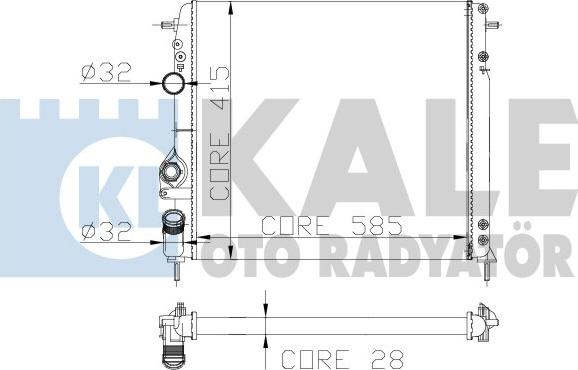 KALE OTO RADYATÖR 127800 - Радиатор, охлаждение двигателя autospares.lv