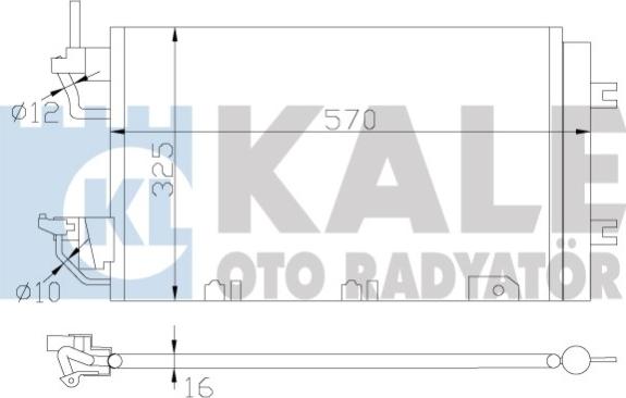 KALE OTO RADYATÖR 393500 - Конденсатор кондиционера autospares.lv