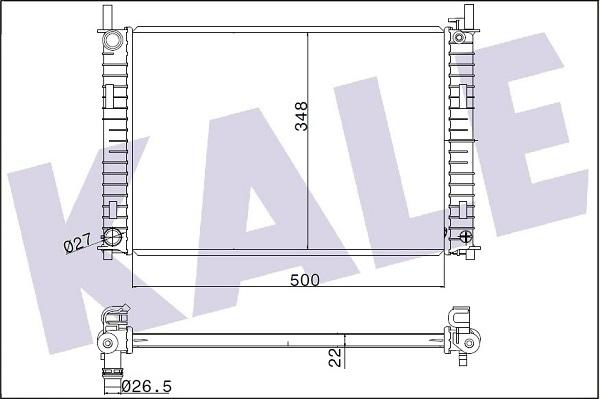 KALE OTO RADYATÖR 349500 - Радиатор, охлаждение двигателя autospares.lv