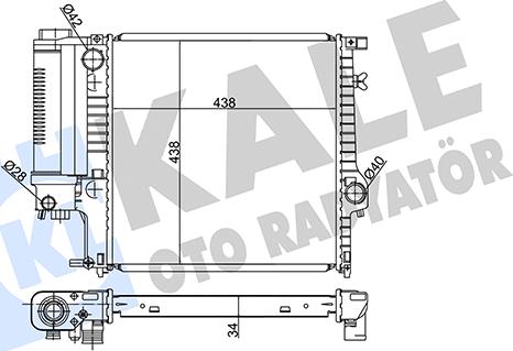 KALE OTO RADYATÖR 349000 - Радиатор, охлаждение двигателя autospares.lv