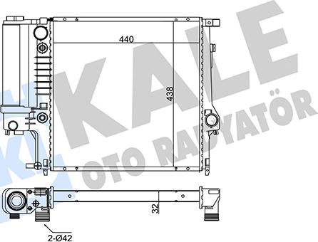 KALE OTO RADYATÖR 349100 - Радиатор, охлаждение двигателя autospares.lv