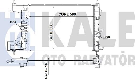 KALE OTO RADYATÖR 349200 - Радиатор, охлаждение двигателя autospares.lv