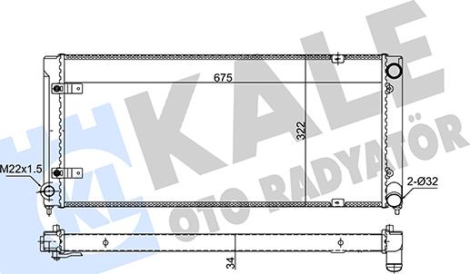 KALE OTO RADYATÖR 349230 - Радиатор, охлаждение двигателя autospares.lv