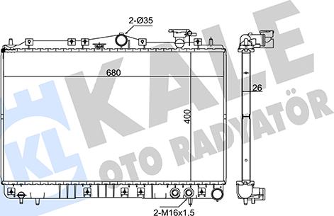 KALE OTO RADYATÖR 349270 - Радиатор, охлаждение двигателя autospares.lv