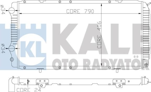 KALE OTO RADYATÖR 344340 - Радиатор, охлаждение двигателя autospares.lv