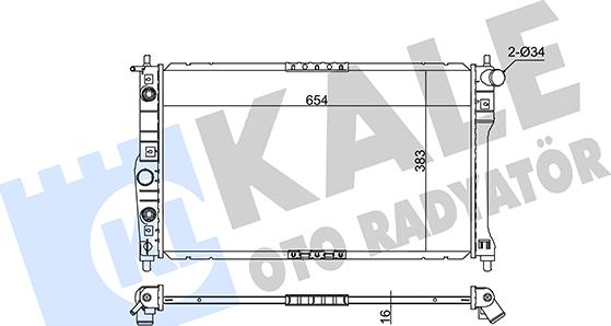 KALE OTO RADYATÖR 345880 - Радиатор, охлаждение двигателя autospares.lv