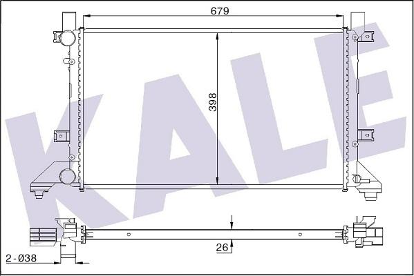 KALE OTO RADYATÖR 345875 - Радиатор, охлаждение двигателя autospares.lv