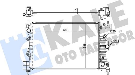 KALE OTO RADYATÖR 346085 - Радиатор, охлаждение двигателя autospares.lv