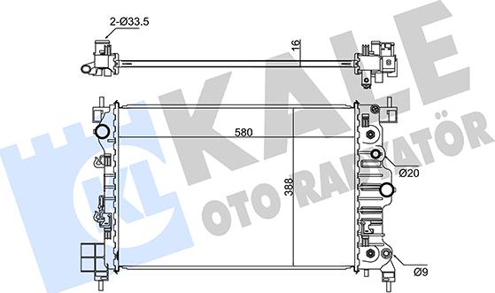 KALE OTO RADYATÖR 346080 - Радиатор, охлаждение двигателя autospares.lv