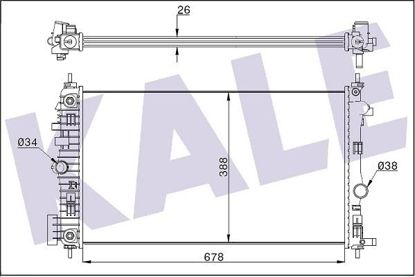 KALE OTO RADYATÖR 346190 - Радиатор, охлаждение двигателя autospares.lv