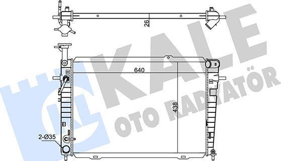 KALE OTO RADYATÖR 346140 - Радиатор, охлаждение двигателя autospares.lv